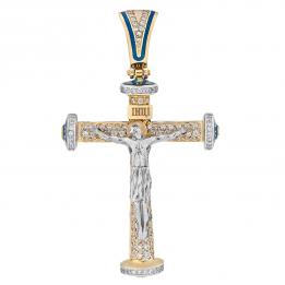 Православный золотой нательный крест с распятием  CR116