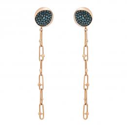 Пусеты с красного золота с голубыми брил. EP97WD