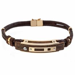 Золотой кожаный браслет BR34W