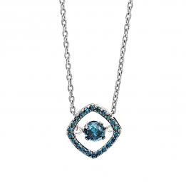 Золотая цепочка с подвеской с голубым бриллиантом C351WD