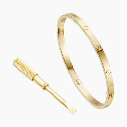 Золотой браслет  LOVE в стиле Cartier маленькая модель BRiCar12.15