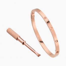 Золотой браслет  LOVE в стиле Cartier маленькая модель c бриллиантами BRiCar13.15