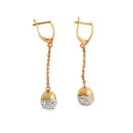 Золотые серьги с кристаллами Swarovski EH41