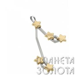 Золотой подвес знака зодиака "Рыбы" PZ.2.2
