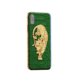 APPLE IPHONE NOBLESSE TIGER GOLD engraving XS