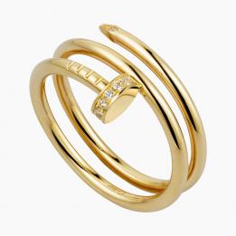 Золотое  кольцо  Juste un Clou  в стиле Cartier с бриллиантами RDCar08