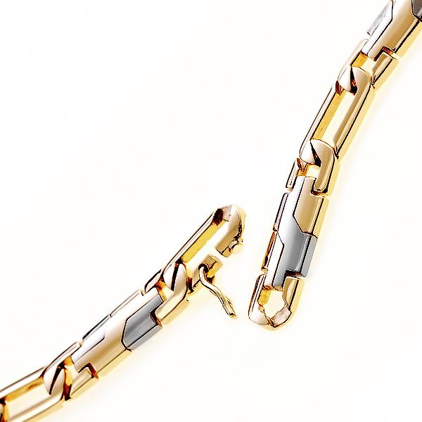 Мужская цепочка из белого и красного золота