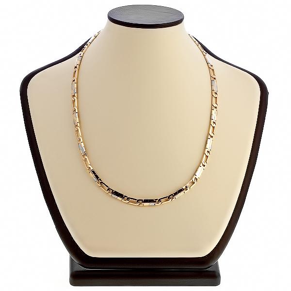 Мужская цепочка из белого и красного золота
