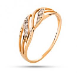 Женское золотое кольцо с цирконами  RD182