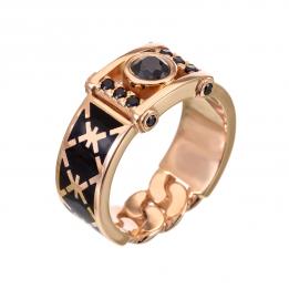 Золотое кольцо с эмалью RD225