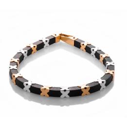 Золотой браслет с каучуком BR146