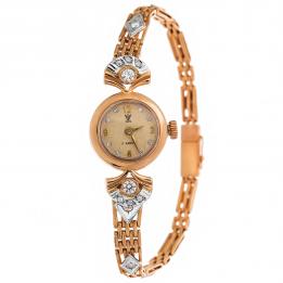 Женский золотые часы на браслете Чайка C-01