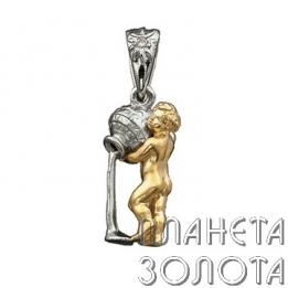 Золотой подвес знака зодиака "Водолей" PZ.3.1